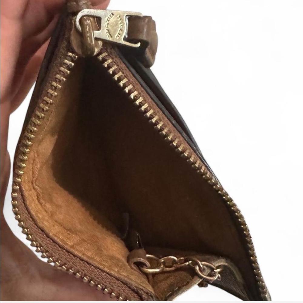 Coach Signature Brown Card Case - Picture 3 of 3